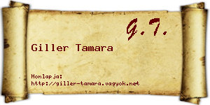 Giller Tamara névjegykártya